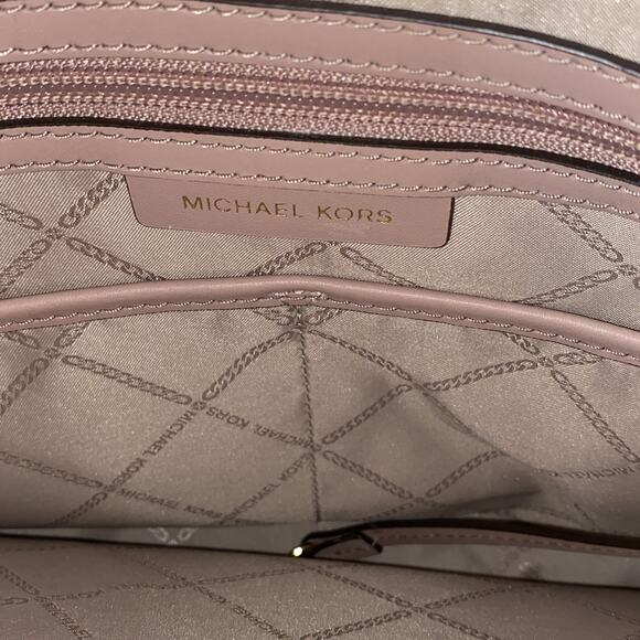 Michael Kors Voyager Tote Signature MK Logo Large Shoulder Bag Purse Rose Gold - Picture 6 of 14